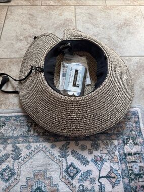 Jeff & Amy Straw Sun Visor Hat - Natural/Tan